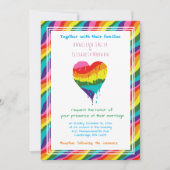 Personalisierte LGBT-Rainbow-Heart-Hochzeit Einladung (Vorderseite)