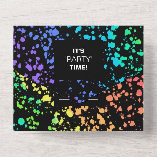 Personalisierte LGBTQ-Hochzeit All In One Einladung (Rückseite)