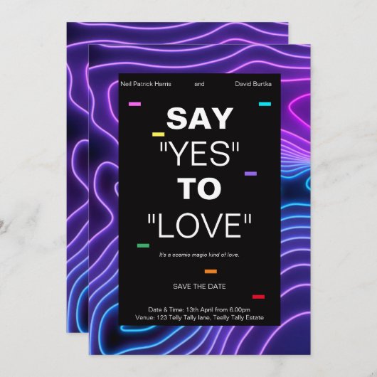 Personalisierte LGBTQ-Hochzeit Einladung (Vorne/Hinten)