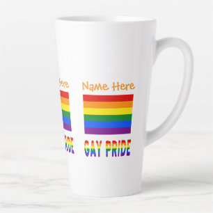 Personalisierte LGBTQ-Regenbogen-Gay-Pride-Flagge Milchtasse