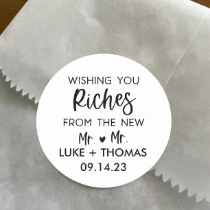 Personalisierte LGBTQ Wedding Lotterie Ticket Bevo Runder Aufkleber