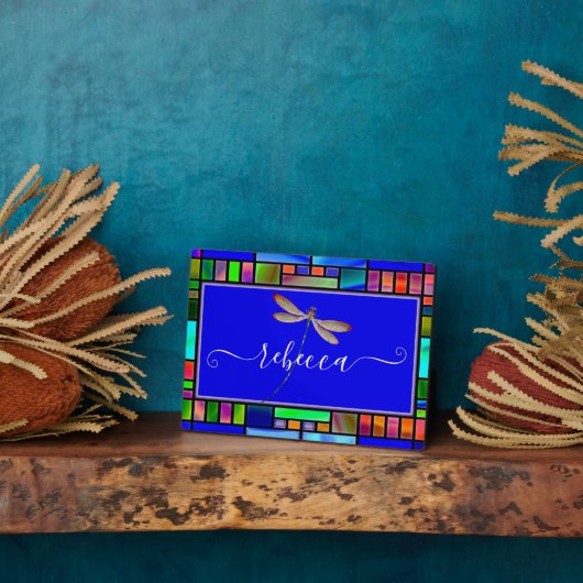 Personalisierte Libelle Fotoplatte (Seite)