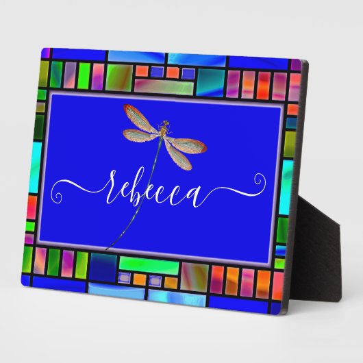 Personalisierte Libelle Fotoplatte (Seite)