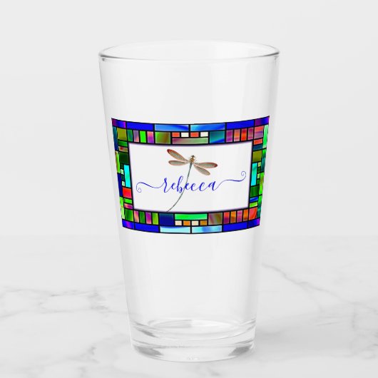 Personalisierte Libelle Glas (Vorderseite)