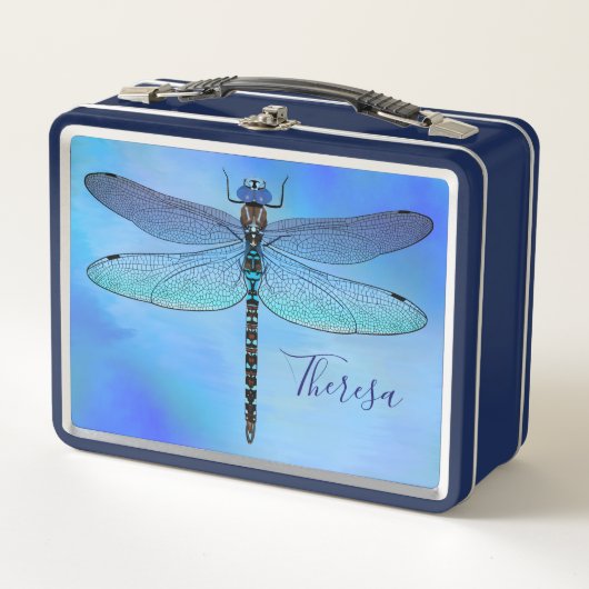 Personalisierte Libelle Navy Lunchbox (Vorderseite)