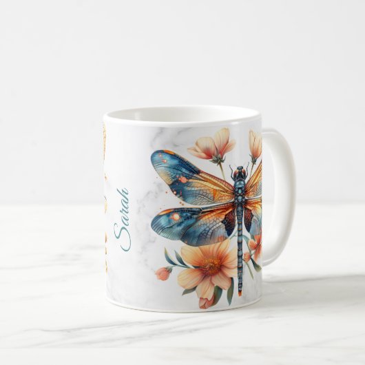 Personalisierte Libelle-Tasse Kaffeetasse (VorderseiteRechts)
