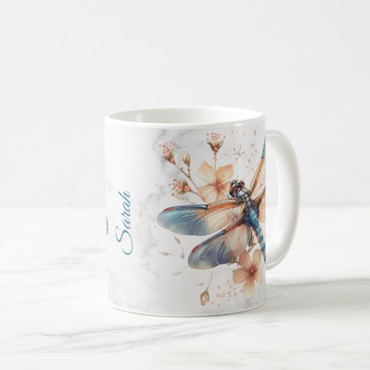 Personalisierte Libelle-Tasse Kaffeetasse (VorderseiteRechts)