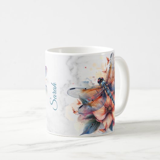 Personalisierte Libelle-Tasse Kaffeetasse (VorderseiteRechts)