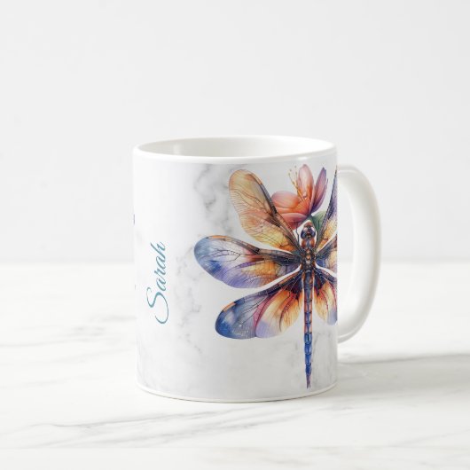 Personalisierte Libelle-Tasse Kaffeetasse (VorderseiteRechts)
