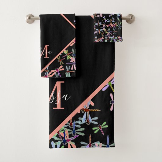 Personalisierte Libellen Badhandtuch Set (Insitu)