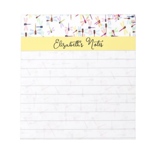 Personalisierte Libellen Notizblock (Vorderseite)