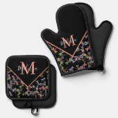 Personalisierte Libellen Ofenhandschuh & Topflappen-Set (Vorderseite/Rückseite)