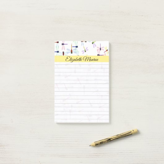 Personalisierte Libellen Post-it Klebezettel (Auf Schreibtisch)