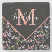 Personalisierte Libellen Steinuntersetzer (Vorderseite)