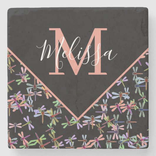 Personalisierte Libellen Steinuntersetzer (Vorderseite)