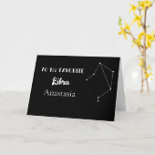 Personalisierte Libra-Karte mit Konstellation Karte (Gelbe Blume)