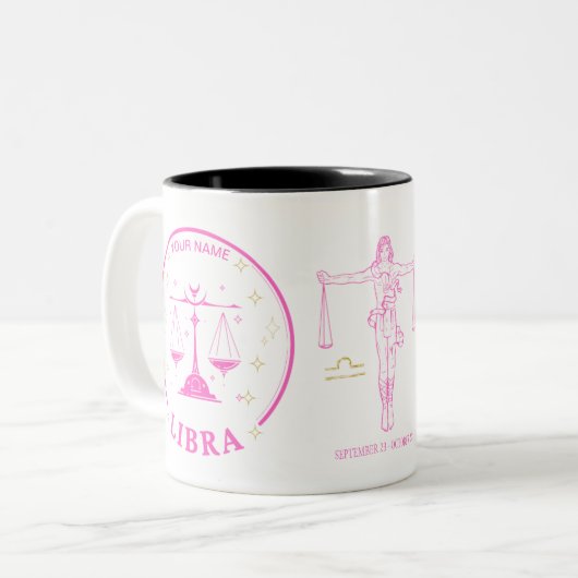 Personalisierte Libra Zodiac 11 oz Kaffee Tasse (Vorderseite Links)