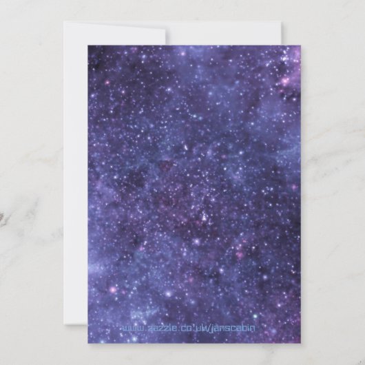 Personalisierte Libra Zodiac Galaxy Party Einladung (Rückseite)