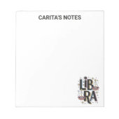Personalisierte Libra Zodiac Signatur Notepad Notizblock (Vorderseite)