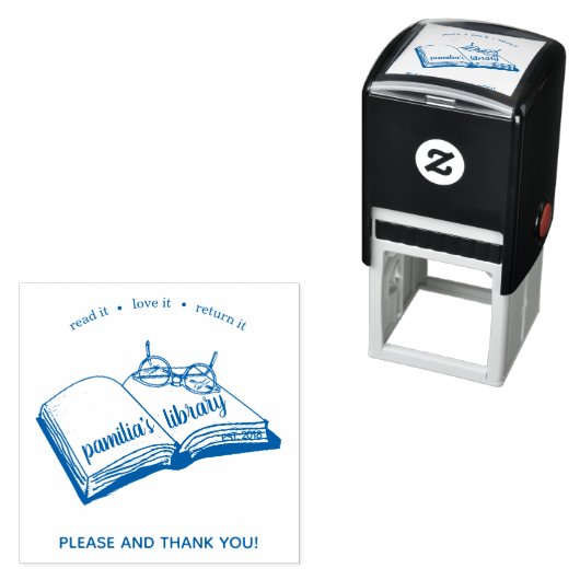 Personalisierte Library Briefmarke Read It Liebe R Permastempel (Beispiel)