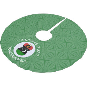 Personalisierte libysche Engelsweihnachtsflagge  Polyester Weihnachtsbaumdecke