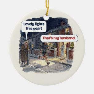 Personalisierte Lichter für Läufer Weihnachten Keramik Ornament
