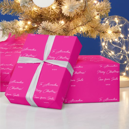 Personalisierte Liebe aus Weihnachten Heiß rosa Geschenkpapier (Feiertage)