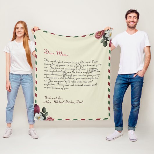 Personalisierte Liebe Brief Handgeschriebene Paare Fleecedecke (Beispiel)