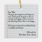 Personalisierte Liebe Brief Handgeschriebene Weihn Keramikornament (Vorderseite)