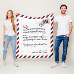 Personalisierte Liebe Brief Handgeschriebenes Foto Fleecedecke