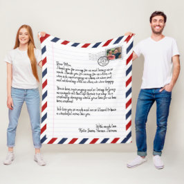 Personalisierte Liebe Brief Handgeschriebenes Foto Fleecedecke