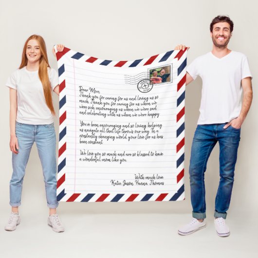 Personalisierte Liebe Brief Handgeschriebenes Foto Fleecedecke (Beispiel)