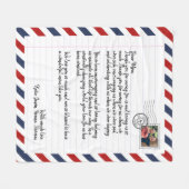 Personalisierte Liebe Brief Handgeschriebenes Foto Fleecedecke (Vorderseite (Horizontal))