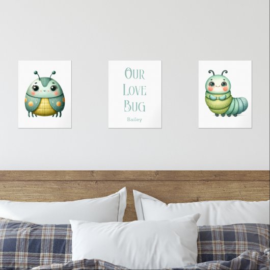 Personalisierte Liebe Bug Käfer Kinder Zimmer Prin Bilderwand Sets (Schlafzimmer)
