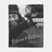 Personalisierte Liebe Couple Foto Hochzeitstag Fleecedecke (Vorderseite)