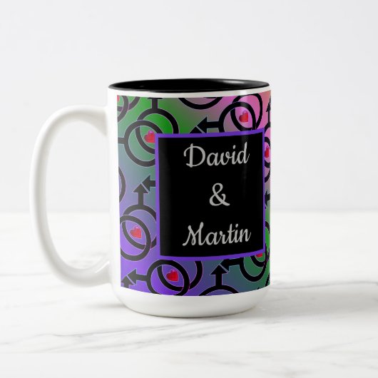 Personalisierte Liebe der Homosexuelle ist Liebe R Zweifarbige Tasse (Links)