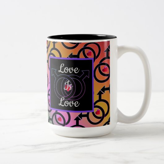 Personalisierte Liebe der Homosexuelle ist Liebe R Zweifarbige Tasse (Rechts)