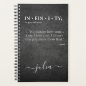 Personalisierte LIEBE DER UNENDLICHKEIT MEHR WÄHRE Planer (Vorderseite)