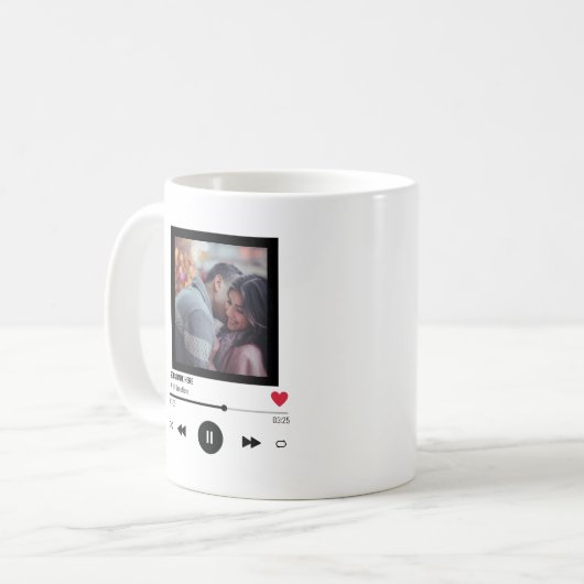 Personalisierte Liebe Ehepaar Jubiläum Song Kaffeetasse (Vorderseite Links)