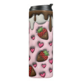 Personalisierte Liebe Erdbeerschokolade 3D Thermosbecher (Nach links gedreht)