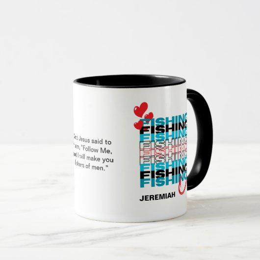 Personalisierte LIEBE FISCHEREI Christlich Tasse (VorderseiteRechts)