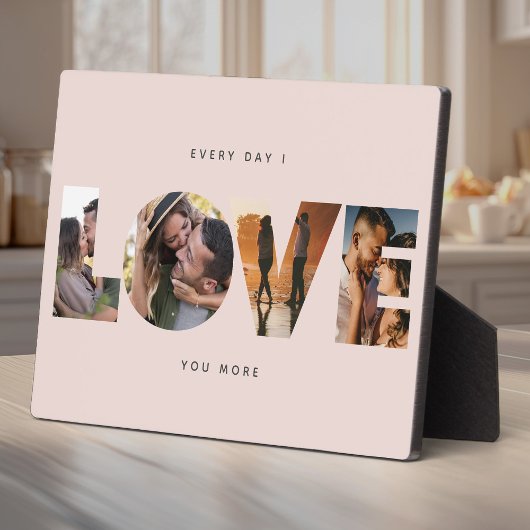 Personalisierte LIEBE Foto Collage Moderne Minimal Fotoplatte