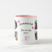 Personalisierte LIEBE Foto Collage Valentinstag Tasse (Zentrum)
