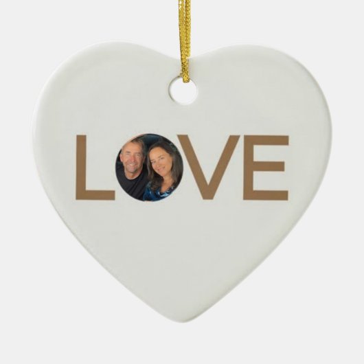 Personalisierte Liebe Foto Herzform Keramik Ornament (Vorne)