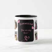 Personalisierte LIEBE FotoCollage I Modern Tasse (Zentrum)