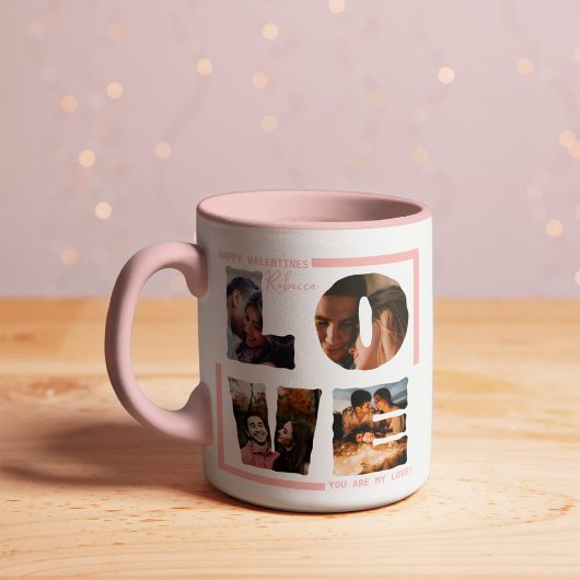 Personalisierte "LIEBE" FotoCollage Moderner Beaut Tasse