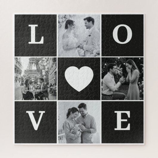 Personalisierte "LIEBE" Fotocollage Puzzle (Vertikal)