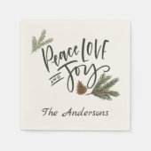 Personalisierte Liebe für Frieden und Urlaub Serviette (Vorderseite)