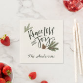 Personalisierte Liebe für Frieden und Urlaub Serviette (Beispiel)