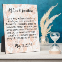 Personalisierte Liebe Gedicht Plaque